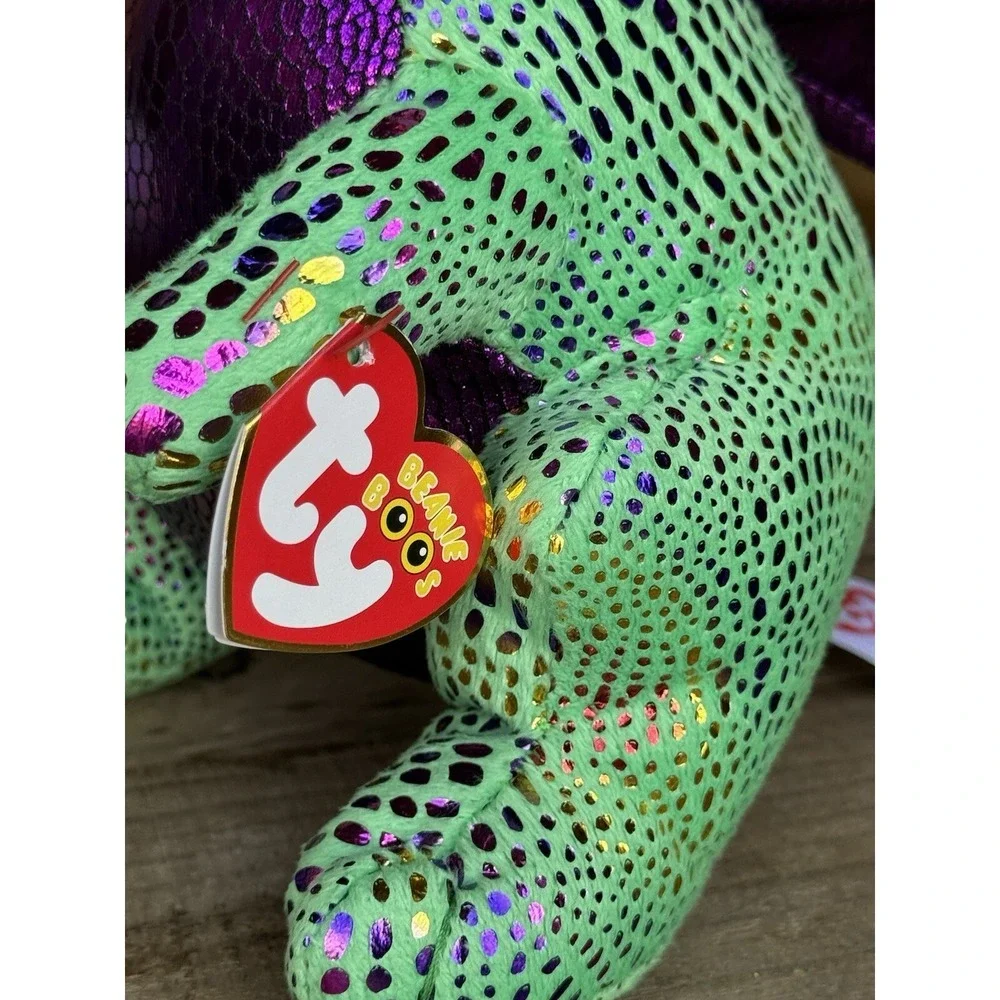 Ty‎ Beanie Boos Cinder The Green Dragon Plush Toy 9
